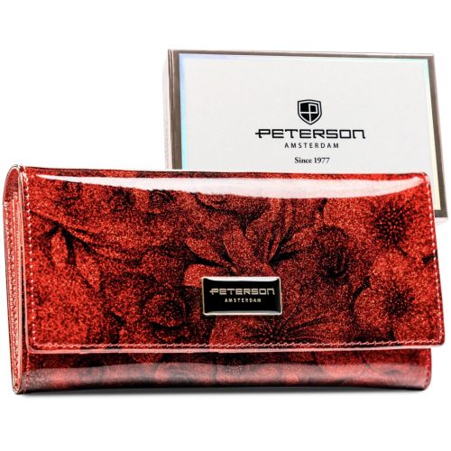 Peterson PTN PS122-FDS piros női pénztárca 18,5 x 9,5 x 2,5 cm
