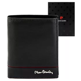   Pierre Cardin YS605 326 fekete-piros férfi bőr pénztárca 10 x 13 x 3 cm