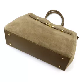   Luka 24-084 drapp női bőr kézitáska, válltáska 41 x 28 x 16 cm