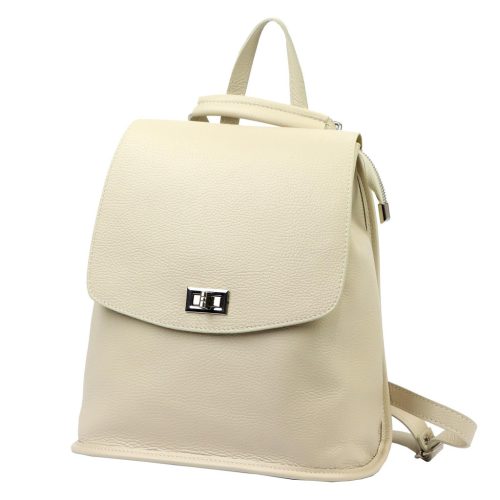 Luka 24-075 bézs női bőr hátizsák 31 x 29 x 12 cm 