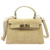 Luka 24-089 bézs női bőr kézitáska, válltáska 21 x 14 x 8 cm