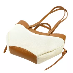   Luka 24-081 MN bézs-konyak női bőr válltáska 31 x 25 x 11 cm