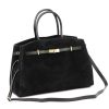 Luka 24-084 fekete női bőr shopper táska, oldaltáska 41 x 28 x 16 cm 