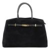 Luka 24-084 fekete női bőr shopper táska, oldaltáska 41 x 28 x 16 cm 