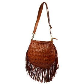 VS 039 barna női bőr válltáska 30 x 28 x 6 cm