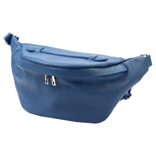 Luka 24-010 kék női bőr övtáska, crossbody 34 x 19 x 13 cm
