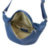 Luka 24-010 kék női bőr övtáska, crossbody 34 x 19 x 13 cm