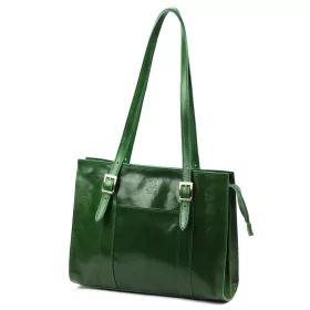 Florence 54 zöld női bőr válltáska 36 x 27 x 12 cm