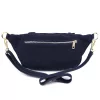 Luka 24-091 sötétkék velúr bőr övtáska, crossbody 35 x 15 x 11 cm