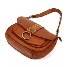   VS 044 konyak női bőr kézitáska, oldaltáska 25 x 22 x 11 cm