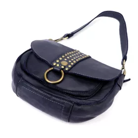   VS 044 sötétkék női bőr kézitáska, oldaltáska 25 x 22 x 11 cm