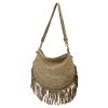 Luka 24-093 taupe női velúr bőr bőr kézitáska 35 x 27 x 8 cm