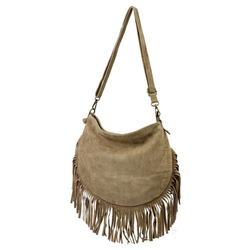 Luka 24-093 taupe női velúr bőr bőr kézitáska 35 x 27 x 8 cm