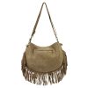 Luka 24-093 taupe női velúr bőr bőr kézitáska 35 x 27 x 8 cm
