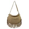 Luka 24-093 taupe női velúr bőr bőr kézitáska 35 x 27 x 8 cm