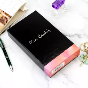   Pierre Cardin 02 LEAF-N 100 fekete női bőr pénztárca 18.5 x 10 x 3 cm