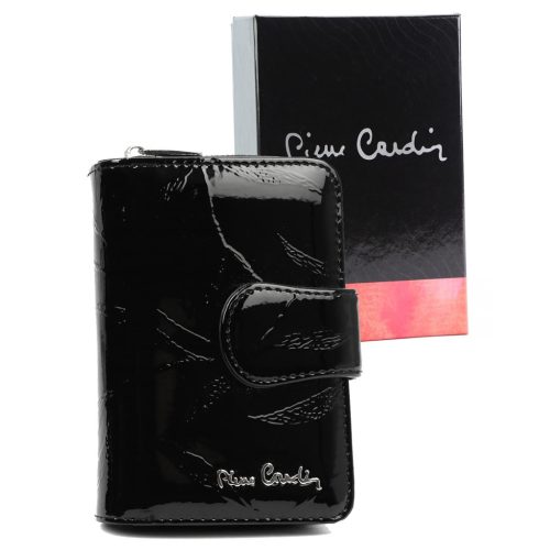Pierre Cardin 02 LEAF-N 115 fekete női lakkbőr pénztárca 9.5 x 13 x 3.5 cm