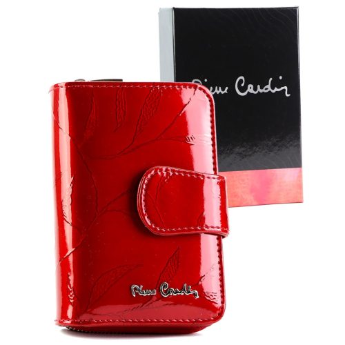 Pierre Cardin 02 LEAF-N 115 piros női lakkbőr pénztárca 9.5 x 13 x 3.5 cm