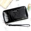 Pierre Cardin 02 LEAF-N 118 fekete női lakkbőr pénztárca 20 x 11 x 4 cm