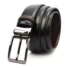   Nordee BN001 BLACK férfi fekete-barna kifordítható férfi bőr öv 130 cm