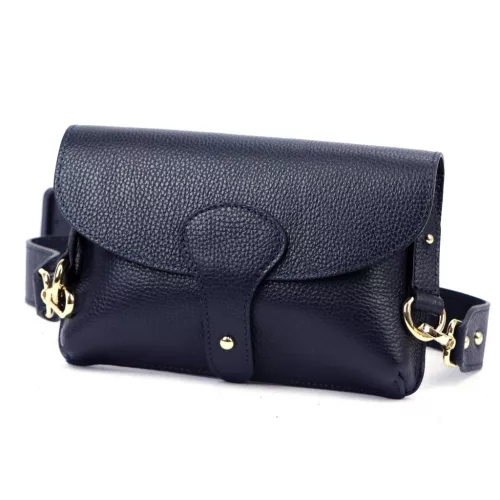 Luka 24-076 sötétkék női bőr válltáska 22 x 15 x 6 cm