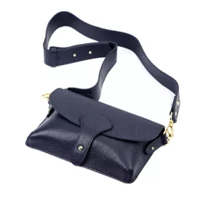 Luka 24-076 sötétkék női bőr válltáska 22 x 15 x 6 cm