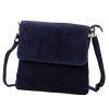 Luka 24-090 navy női velúr bőr bőr kézitáska 24 x 22 x 5 cm