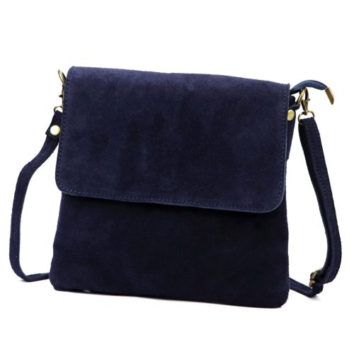 Luka 24-090 navy női velúr bőr bőr kézitáska 24 x 22 x 5 cm