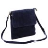 Luka 24-090 navy női velúr bőr bőr kézitáska 24 x 22 x 5 cm