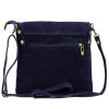 Luka 24-090 navy női velúr bőr bőr kézitáska 24 x 22 x 5 cm
