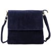Luka 24-090 navy női velúr bőr bőr kézitáska 24 x 22 x 5 cm
