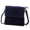 Luka 24-090 navy női velúr bőr bőr kézitáska 24 x 22 x 5 cm