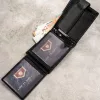 Peterson PTN SET-M-N992L-D fekete férfi bőr pénztárca, kulcstartó ajándék szett
