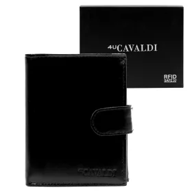   Cavaldi 0001L-P-BS RFID fekete férfi bőr pénztárca 9 x 12 x 2.5 cm