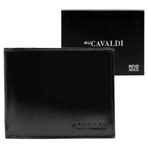 Cavaldi 0670-P-BS RFID fekete férfi bőr pénztárca 12 x 8.5 x 2.5 cm