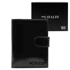   Cavaldi 0800L-P-BS RFID fekete férfi bőr pénztárca 9.5 x 12.3 x 3 cm