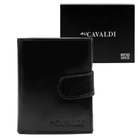   Cavaldi 0720L-P-BS RFID fekete férfi bőr pénztárca 8.5 x 10.5 x 2.5 cm