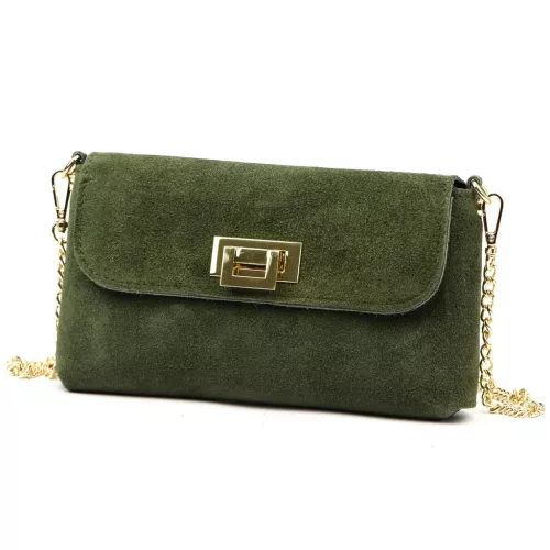 Luka 25-001 zöld női bőr válltáska 22 x 12.5 x 6 cm