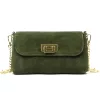 Luka 25-001 zöld női bőr válltáska 22 x 12.5 x 6 cm