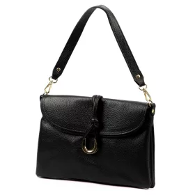 Luka 25-002 fekete női bőr válltáska 31 x 21 x 7 cm