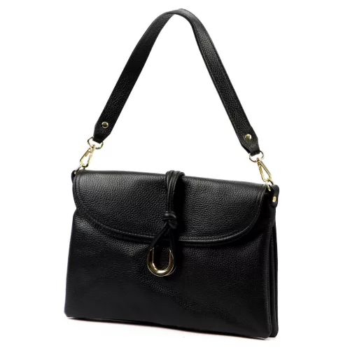 Luka 25-002 fekete női bőr válltáska 31 x 21 x 7 cm