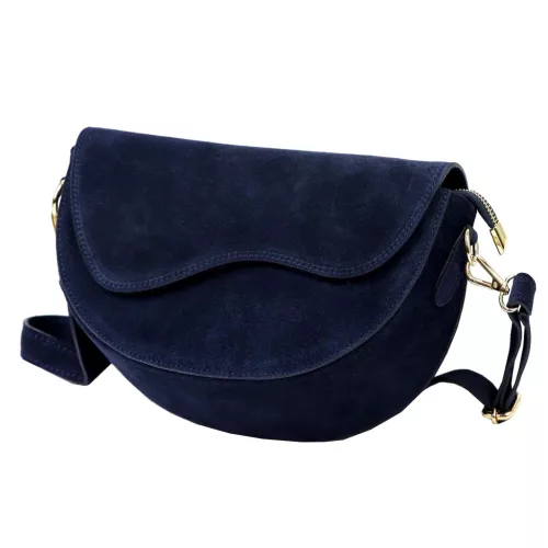 Luka 25-004 sötétkék női bőr válltáska 27 x 16 x 9 cm