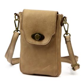   VS 045 drapp női bőr válltáska, mobiltartó 15 x 19.5 x 5 cm