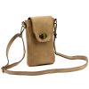 VS 045 drapp női bőr válltáska, mobiltartó 15 x 19.5 x 5 cm