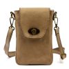 VS 045 drapp női bőr válltáska, mobiltartó 15 x 19.5 x 5 cm