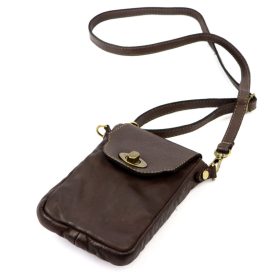   VS 045 barna női bőr válltáska, mobiltartó 15 x 19.5 x 5 cm