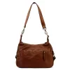 VS 046 barna női bőr válltáska 32 x 22 x 15 cm