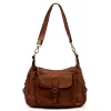 VS 046 barna női bőr válltáska 32 x 22 x 15 cm