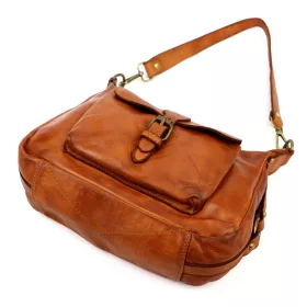 VS 046 konyakbarna női bőr válltáska 32 x 22 x 15 cm