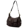 VS 046 sötétbarna női bőr válltáska 32 x 22 x 15 cm